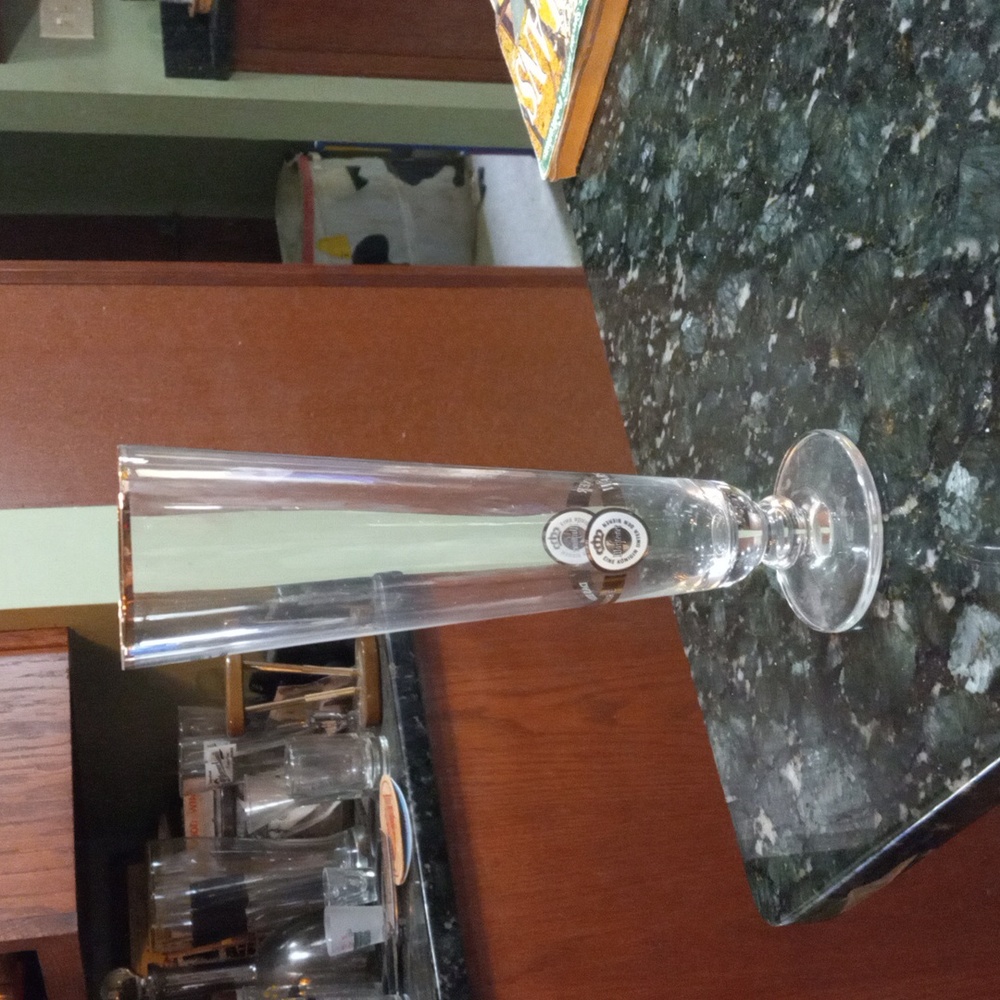 Vintage Warsteiner German Pilsner Beer Glass 0.31 Gold Rim 9” Footed